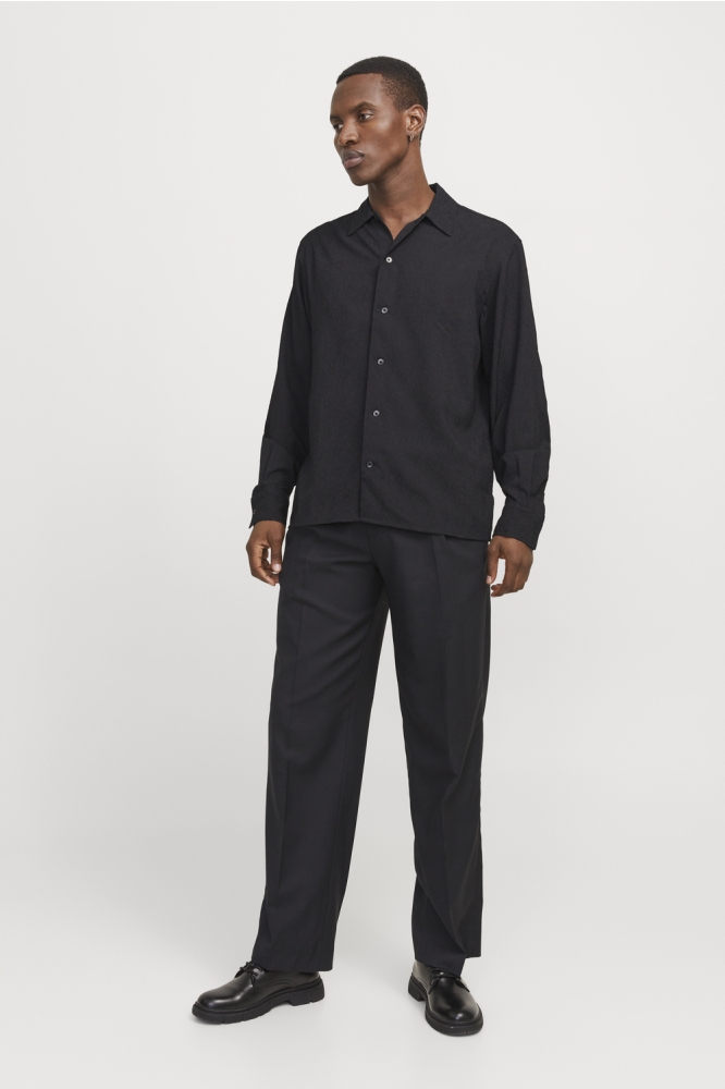 JPRBLATREND JACQUARD L/S SHIRT STYD 12278765 BLACK